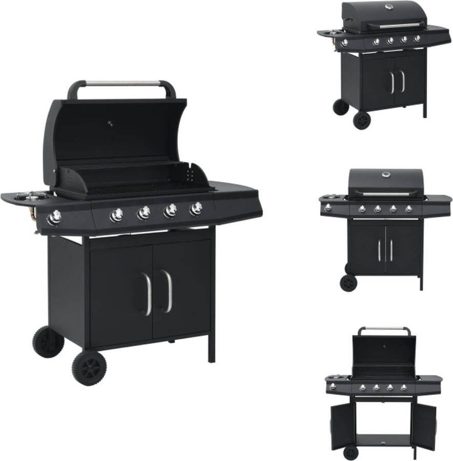 VidaXL Gasbarbecue X- BBQ 121.5 x 55 x 107 cm zwart Barbecue