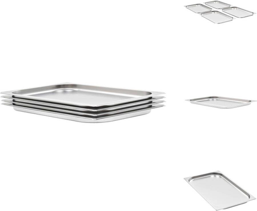 VidaXL Gastronormbakken 530 x 325 x 20 mm roestvrij staal GN 1 1 Gastronormbak