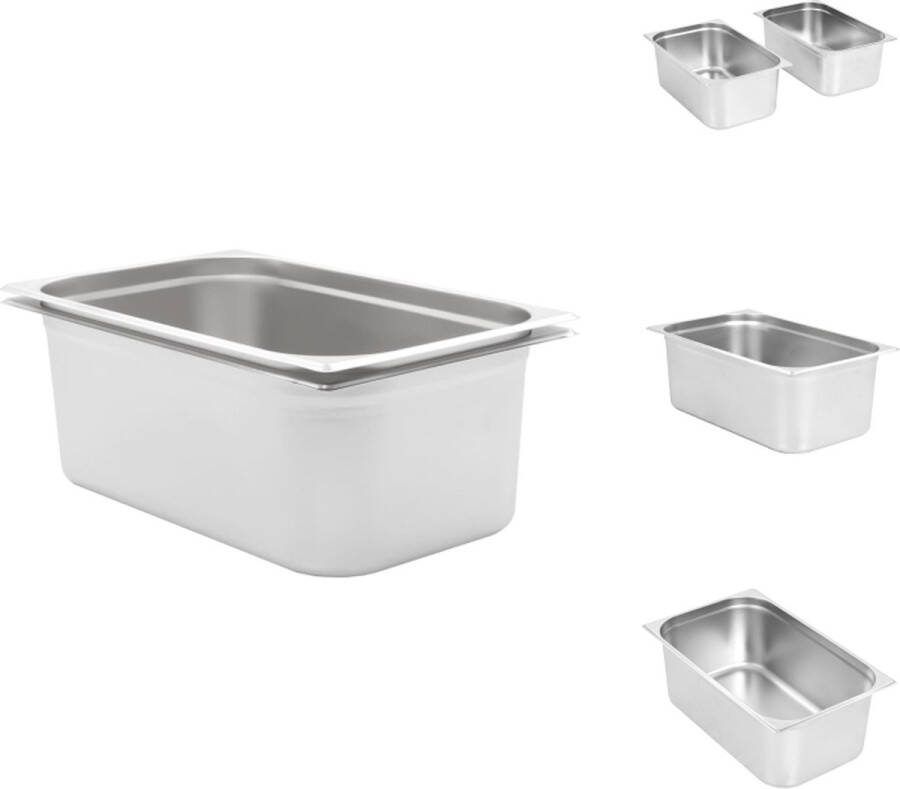 VidaXL Gastronormbakken 530 x 325 x 200 mm roestvrij staal Gastronormbak