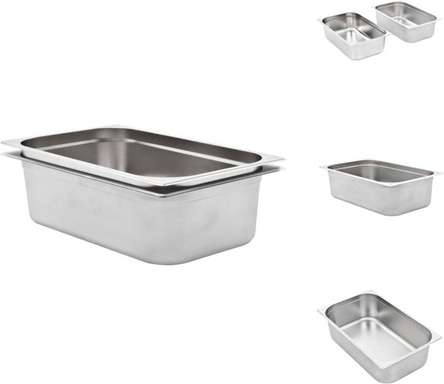VidaXL Gastronormbakken GN 1 1 530 x 325 x 150 mm Roestvrij staal Gastronormbak