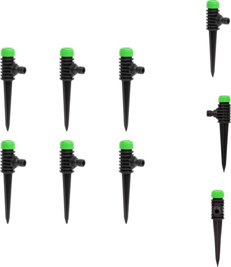 VidaXL Gazonsproeier 360° draaibaar Duurzaam ABS PP 3x6x19.5 cm Groen Zwart Tuinsproeier