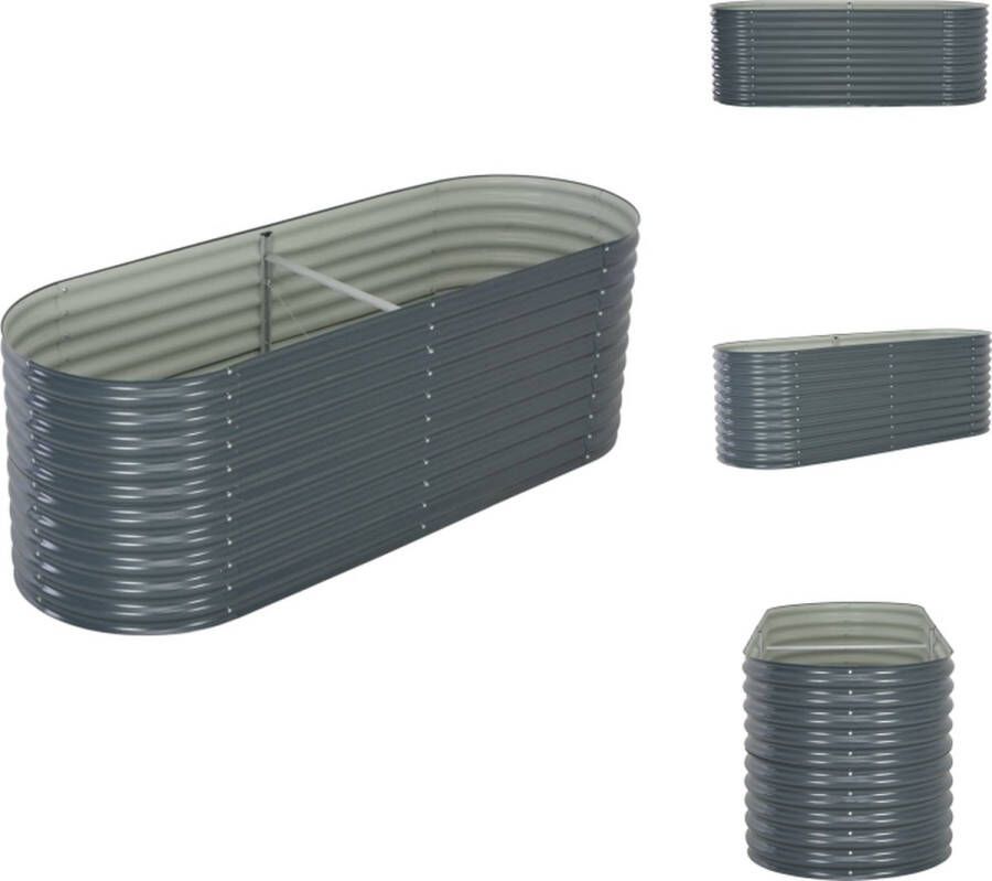 VidaXL Gegalvaniseerd Staal Tuinbak 240 x 80 x 81 cm Grijs Bloempot
