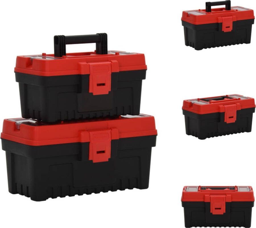 VidaXL gereedschapskist Grote Kleine organizer 36x19x18.5cm 29.5x18x15.5cm Stevig PP materiaal Gereedschapskoffer