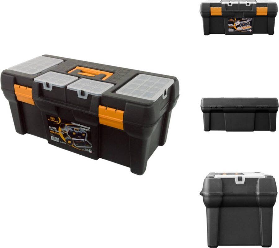 VidaXL Gereedschapskoffer 580x280x250mm Hoogwaardig PP Transparant deksel Vergrendelbaar Gereedschapskoffer