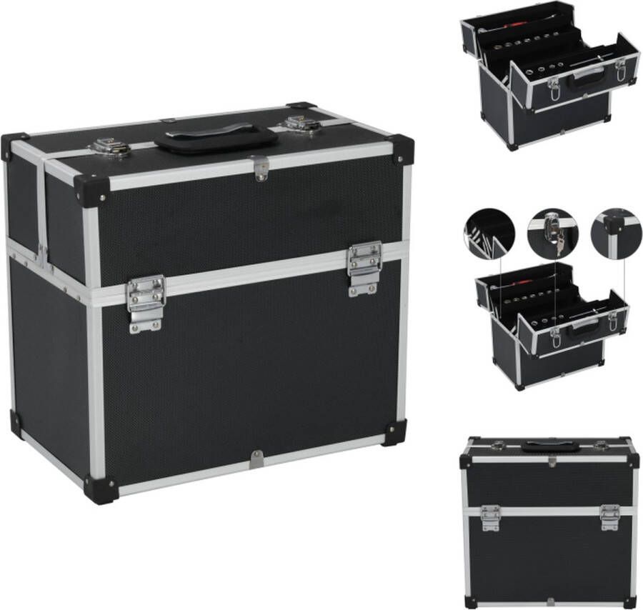 VidaXL gereedschapskoffer Aluminium 38 x 22.5 x 34 cm waterbestendig en duurzaam Gereedschapskoffer