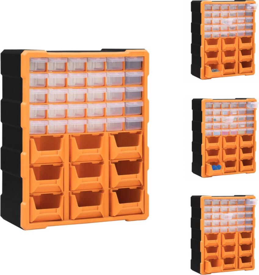 VidaXL Gereedschapsorganiser 39 lades Oranje Zwart 38 x 16 x 47 cm Gereedschapskoffer