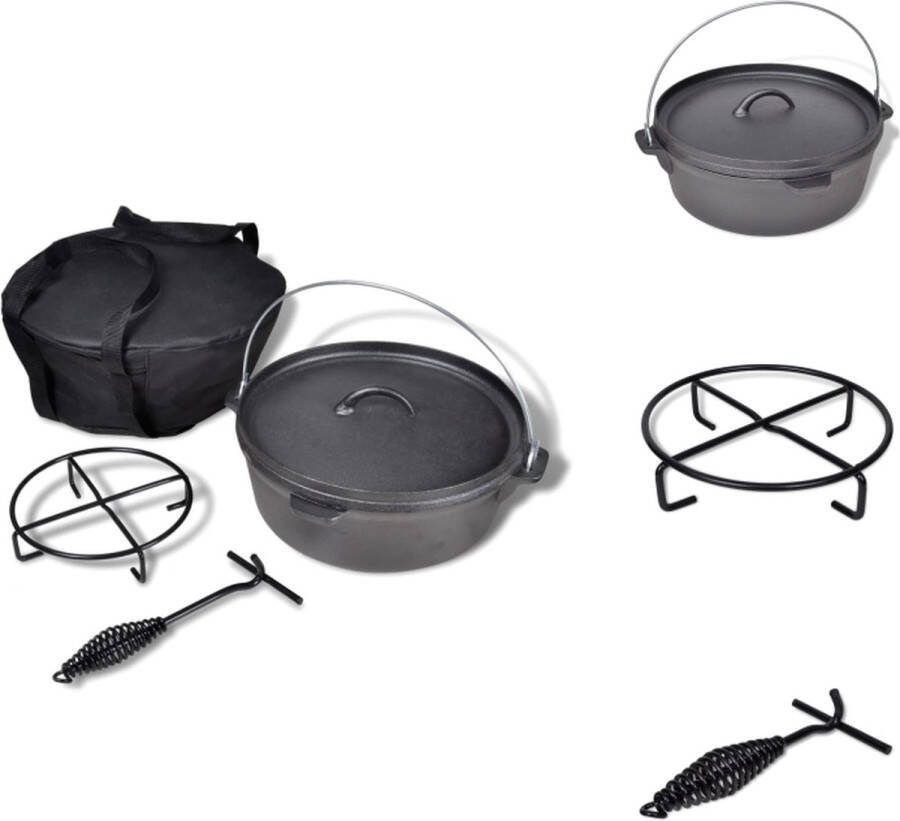 VidaXL Gietijzeren Braadpan 36 x 33 x 15 cm 5.6 L Capaciteit Braadslede