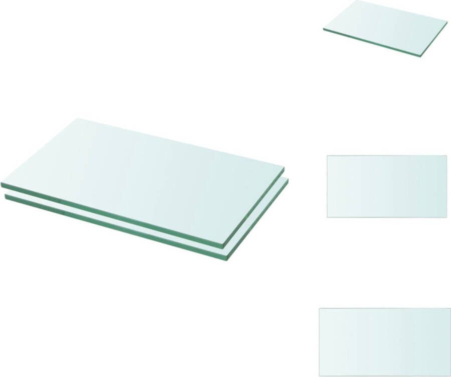 VidaXL Glazen schap 30 x 12 cm 8 mm gehard glas 15 kg draagvermogen Wandsteun