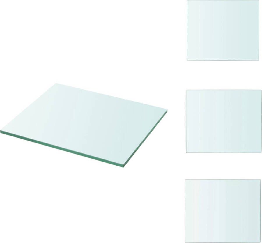 VidaXL Glazen Schap 30 x 25 cm 8 mm Glas Transparant Wandsteun