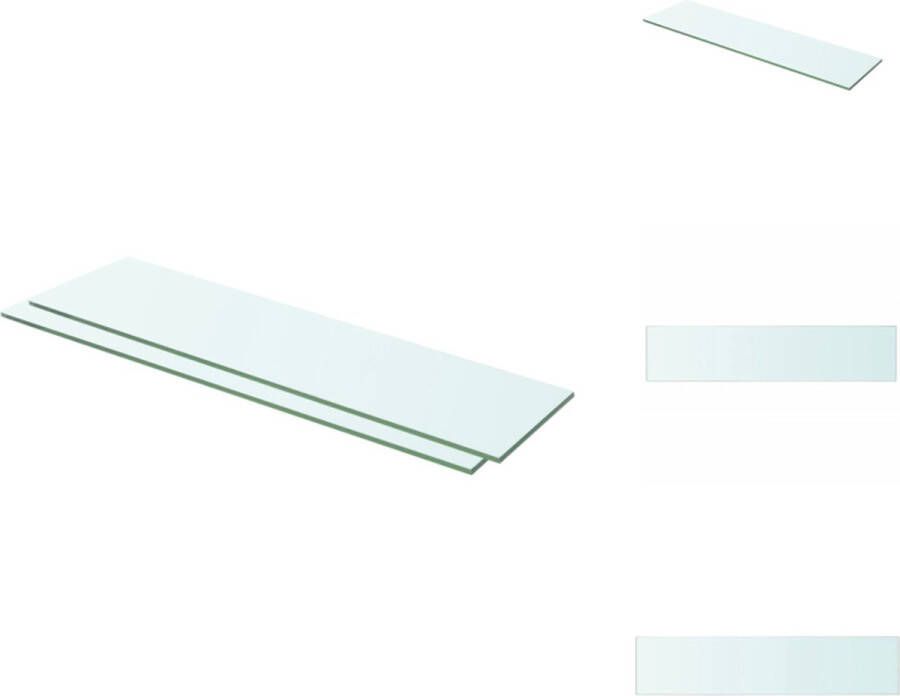 VidaXL Glazen schap 60 x 12 cm transparant gehard glas Wandsteun