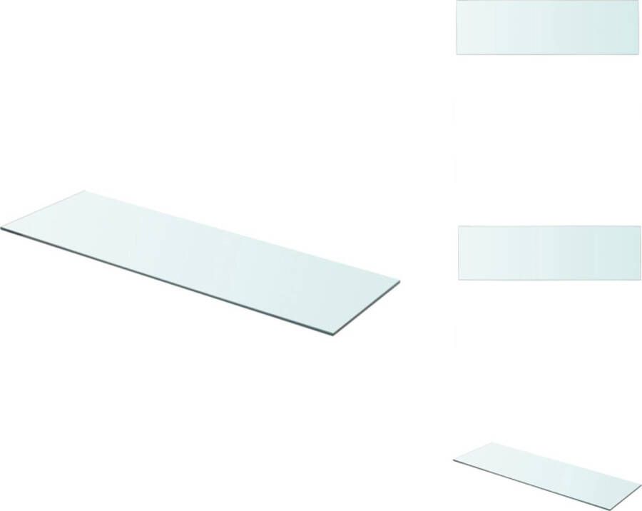 VidaXL Glazen Schap 80 x 25 cm 8 mm Transparant Wandsteun