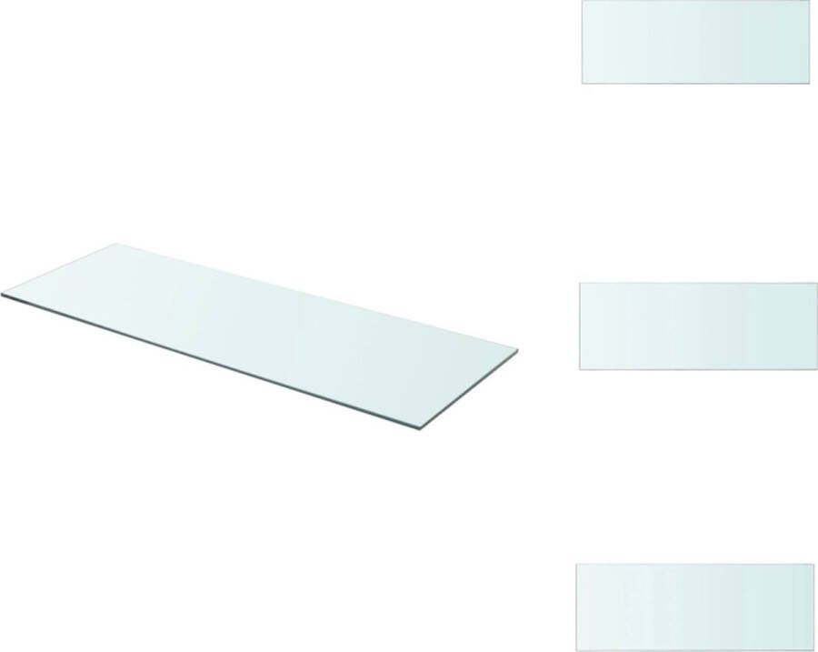 VidaXL Glazen Schap 80 x 30 cm 8 mm Transparant Wandsteun