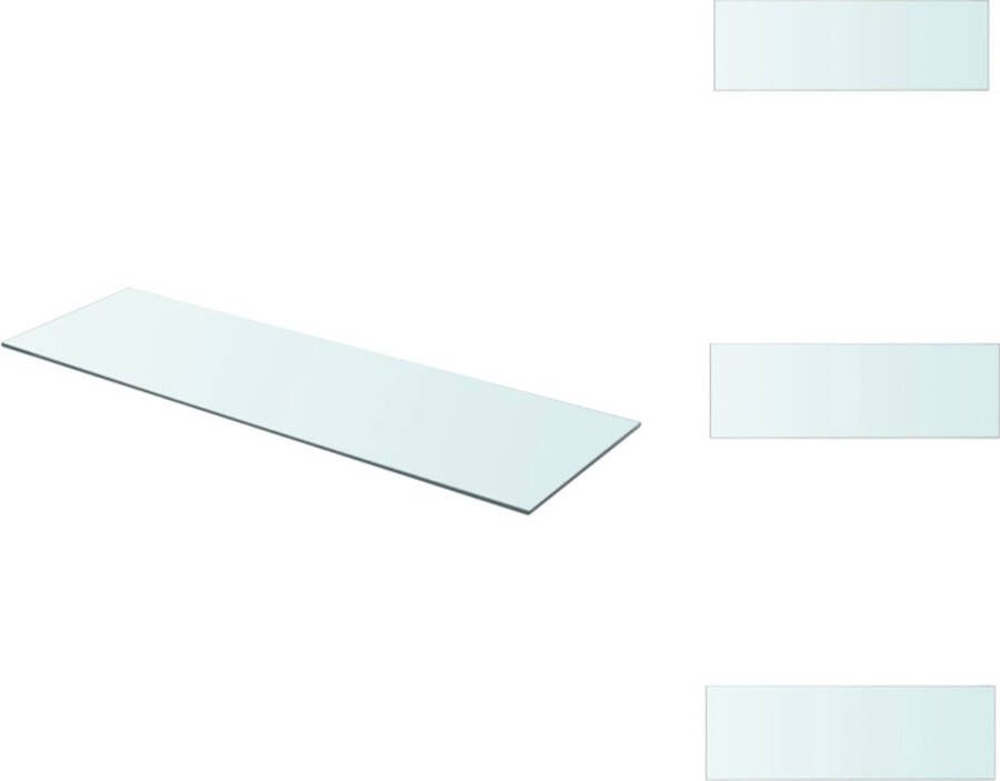 VidaXL Glazen Schap 90 x 30 cm 8 mm dikte glas Wandsteun