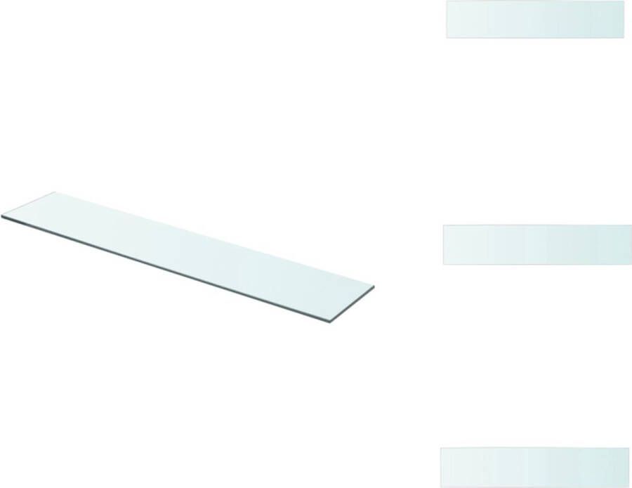 VidaXL Glazen Schap Expositiewand 70 x 15 cm Transparant 8 mm Wandsteun