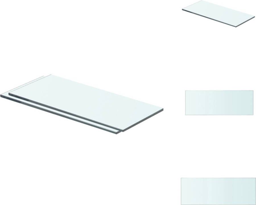 VidaXL Glazen Schap Transparant Gehard Glas 40 x 12 cm 8 mm Dikte 15 kg Draagvermogen Wandsteun