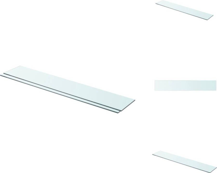 VidaXL Glazen Schap Wandplank 90 x 15 cm 8 mm Dikte Glas 15 kg Draagvermogen Wandsteun