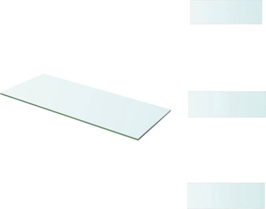 VidaXL Glazen Wandplank 60 x 20 cm Transparant 8 mm Dikte Wandsteun