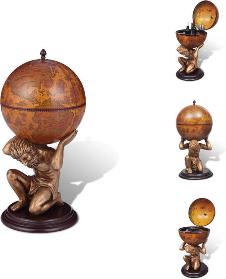 VidaXL Globebar Atlas Wijnkast 42x42x85cm Decoratieve Wijn en drankopslag Wijnrek