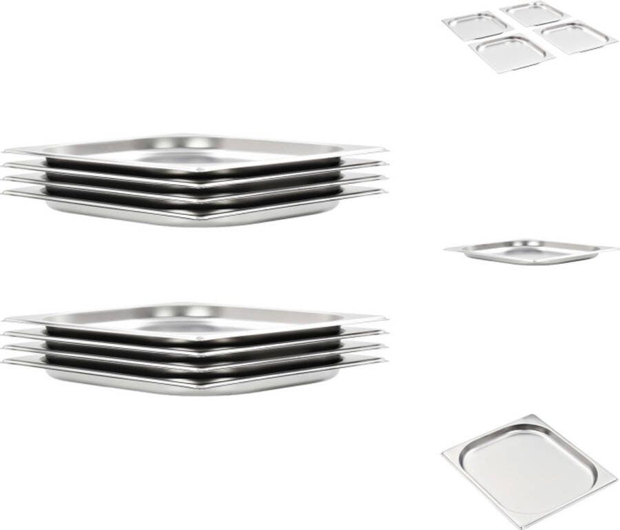 VidaXL GN Gastronormbak stapelbaar 325 x 265 x 20 mm roestvrij staal Gastronormbak