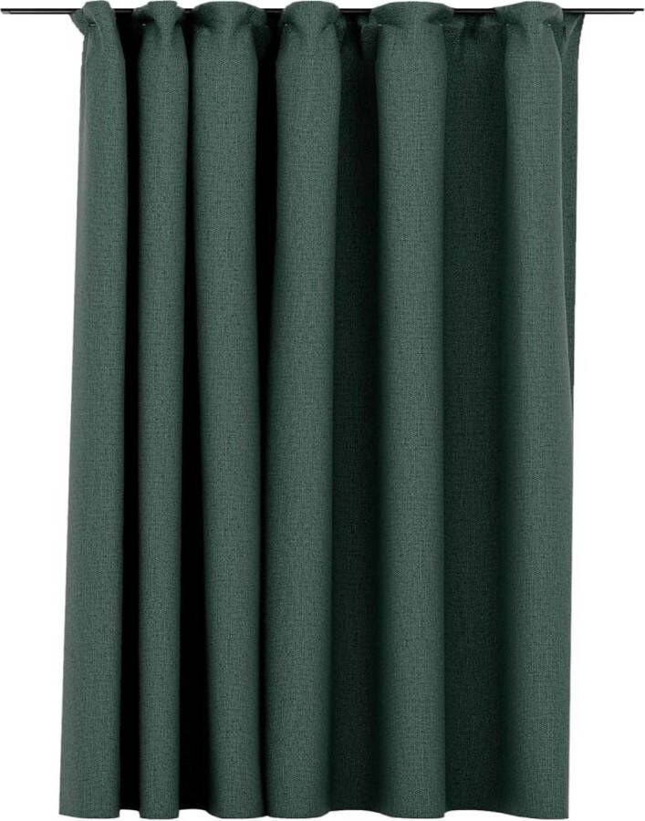VidaXL -Gordijn-linnen-look-verduisterend-met-haken-290x245-cm-groen