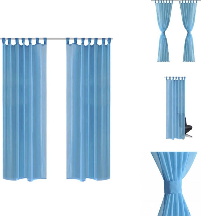 VidaXL Gordijn Turquoise 140x225cm Tijdloos Design Duurzaam Incl 2 gordijnen + 2 linten Gordijn