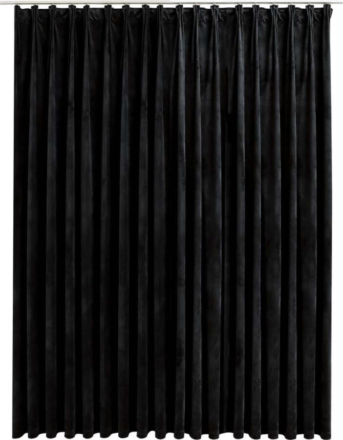 VidaXL -Gordijn-verduisterend-met-haken-290x245-cm-fluweel-zwart