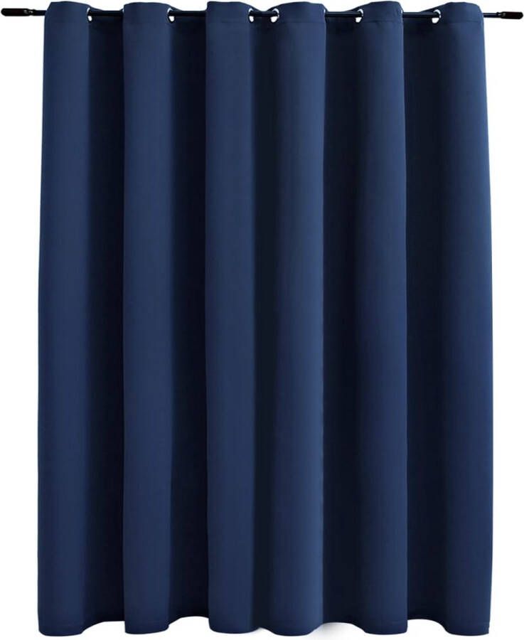 VidaXL -Gordijn-verduisterend-met-metalen-ringen-290x245-cm-blauw