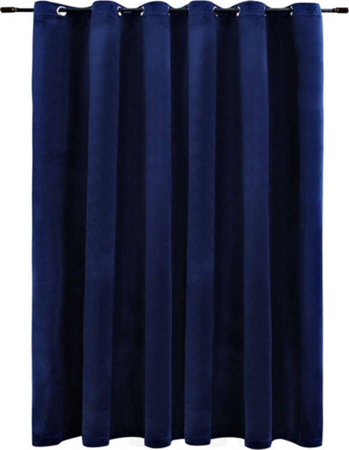 VidaXL -Gordijn-verduisterend-met-ringen-290x245-cm-fluweel-blauw