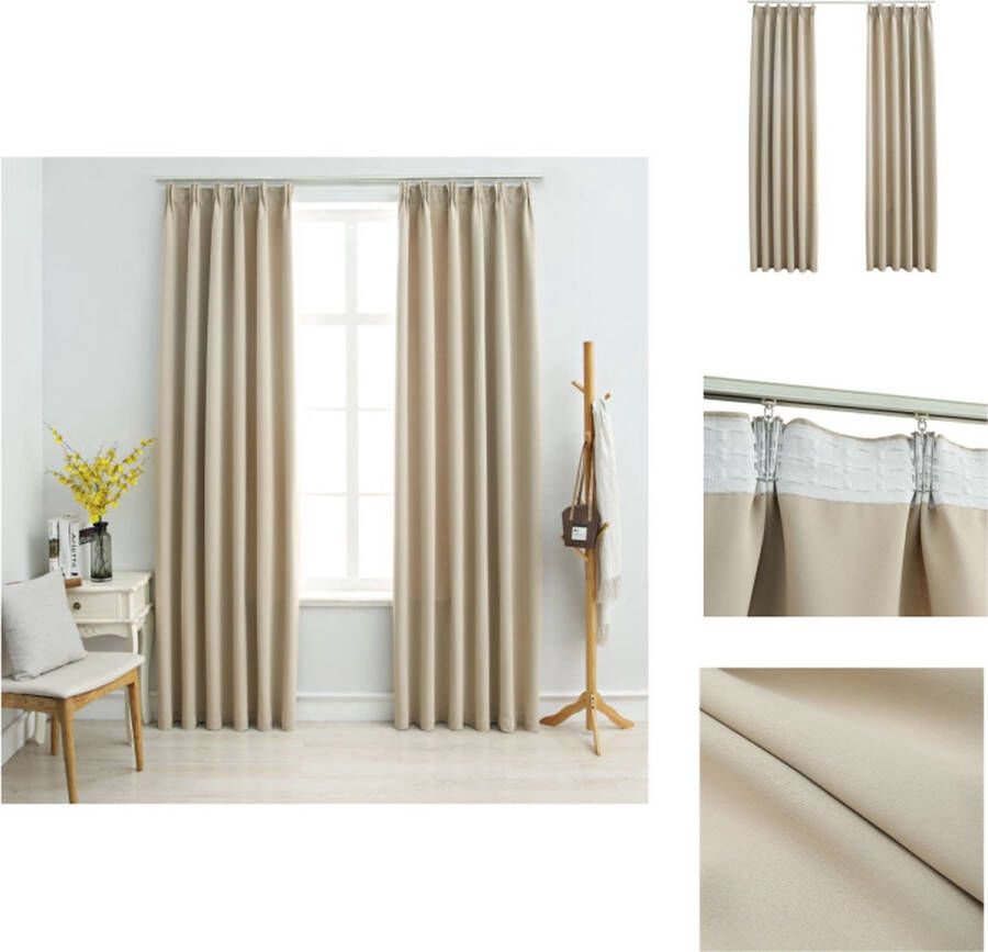 VidaXL Gordijnen Elegante Gordijnen 140 x 245 cm Ken- Beige 2 stuks Gordijn