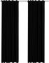 VidaXL Gordijnen linnen-look verduisterend haken 2 st 140x225 cm zwart VDXL_321157 - Thumbnail 1