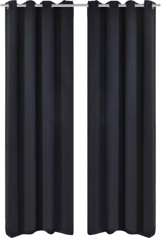 VidaXL -Gordijnen-met-metalen-ringen-135-x-245-cm-2-stuks-(zwart)