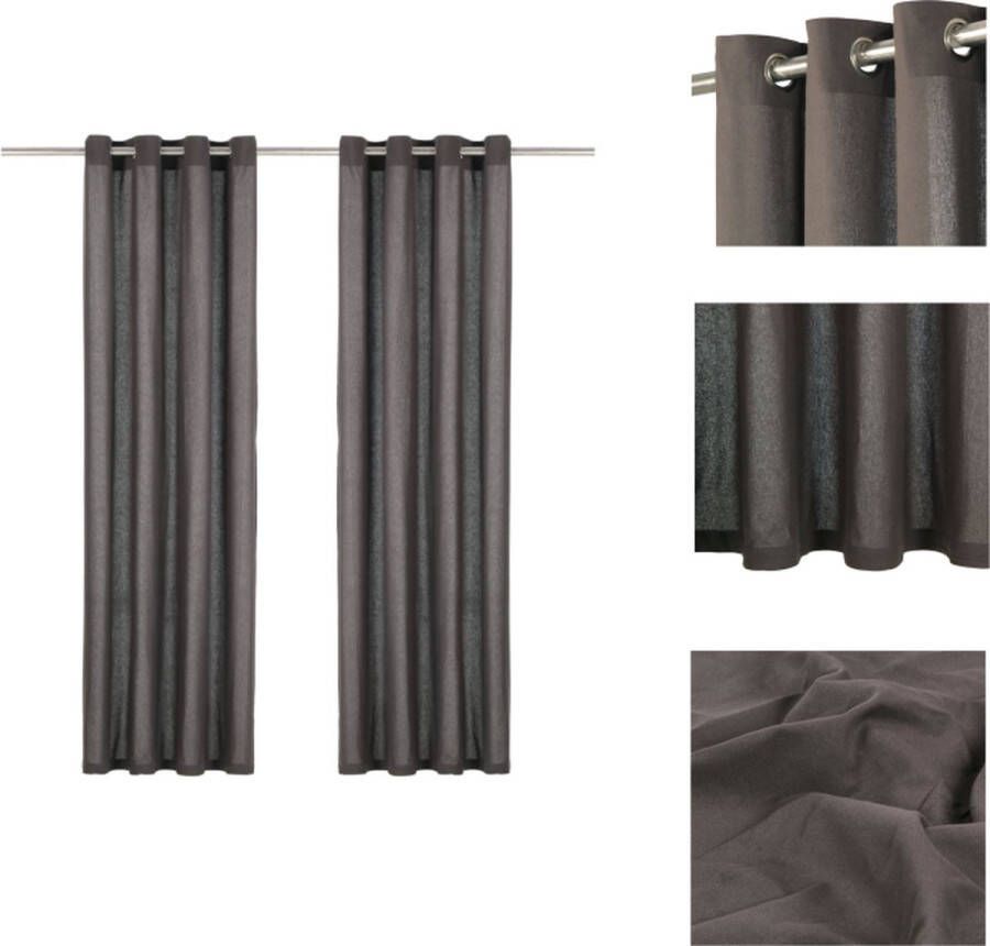 VidaXL Gordijnen Woonaccessoires 140 x 245 cm antraciet katoen Gordijn
