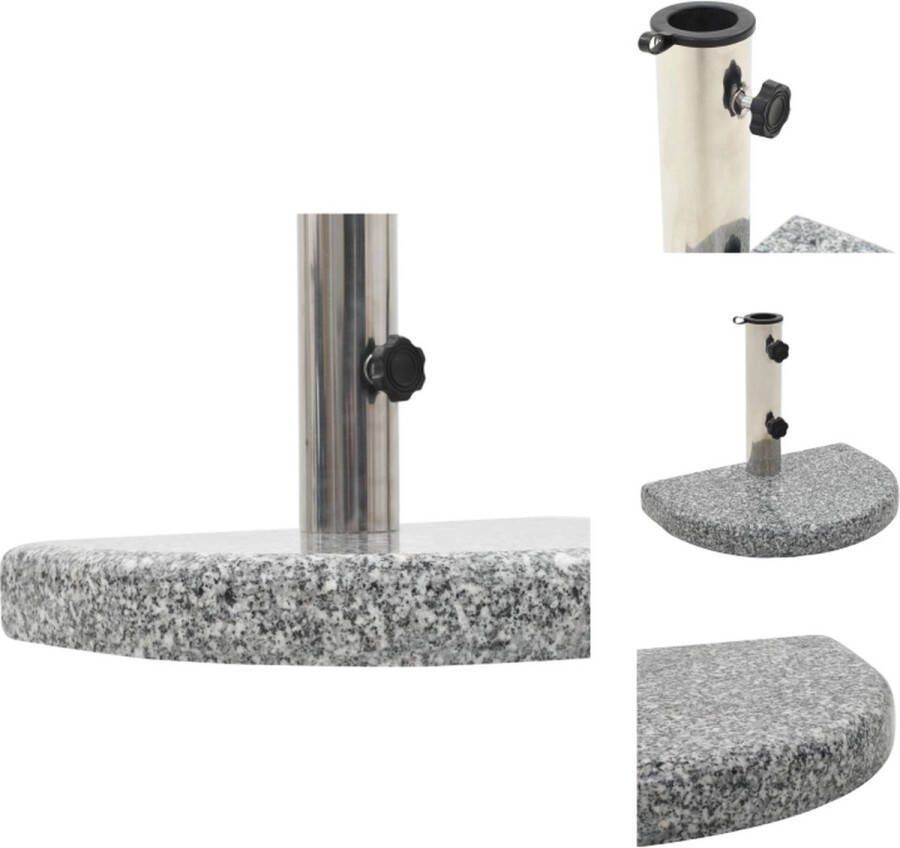 VidaXL Granieten Parasolvoet 40x28x4 cm Grijs 10 kg Parasolvoet
