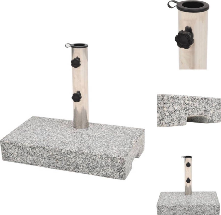 VidaXL Granieten Parasolvoet Grijs 45 x 25 x 38.5 cm 25 kg Roestvrijstaal Parasolvoet