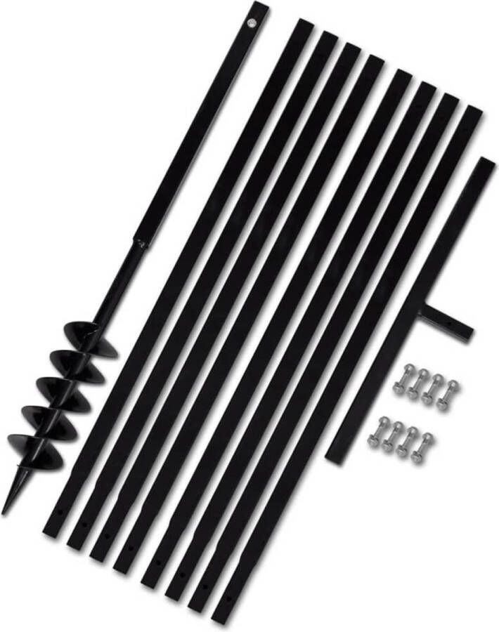 VidaXL Grondboor 100 mm met 9 m verlengstuk Staal VDXL_270520