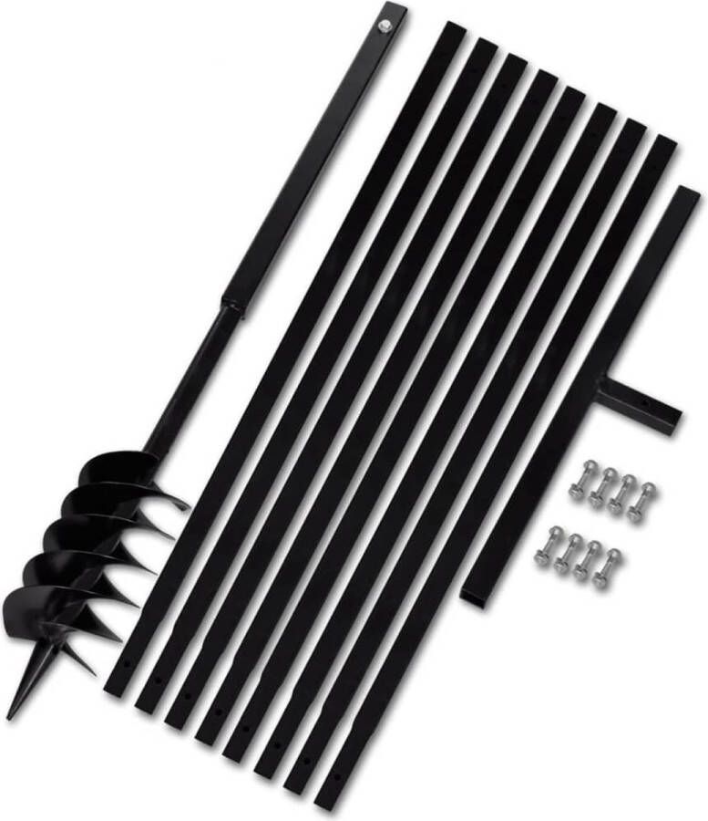 VidaXL -Grondboor-met-handvat-120-mm-en-verlengstukken-9-m