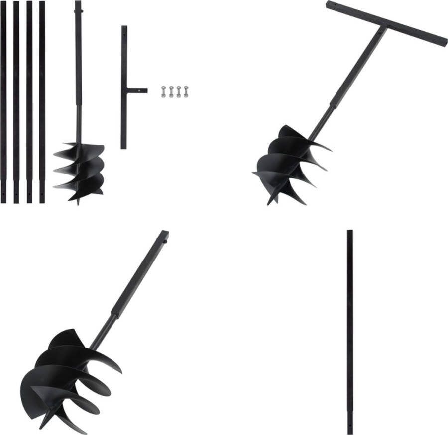 VidaXL Grondboor met handvat 250 mm met verlengbuis 4 m staal Grondboor Grondboren Grondboor Met Handvat Grondboren Met Handvatten