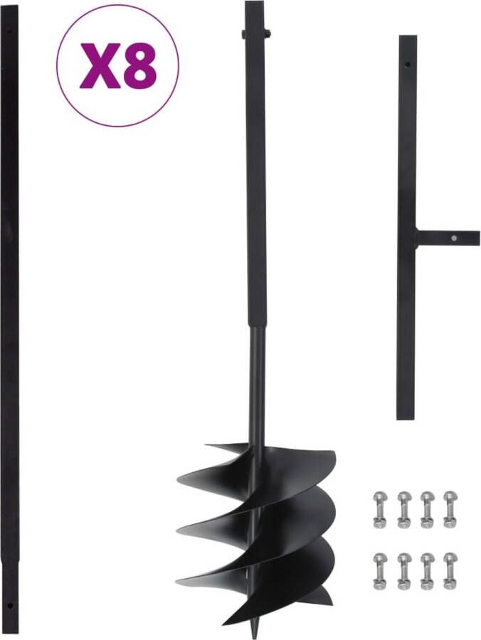 VidaXL -Grondboor-met-handvat-250-mm-met-verlengbuis-8-m-staal