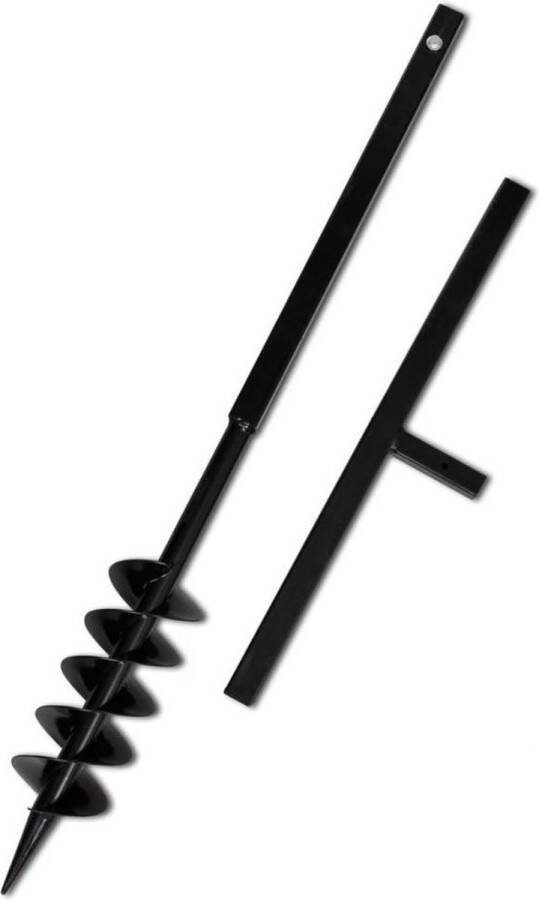 VidaXL -Grondboor-met-handvat-en-schroefkop-(dubbele-schroef)-100-mm-(zwart)