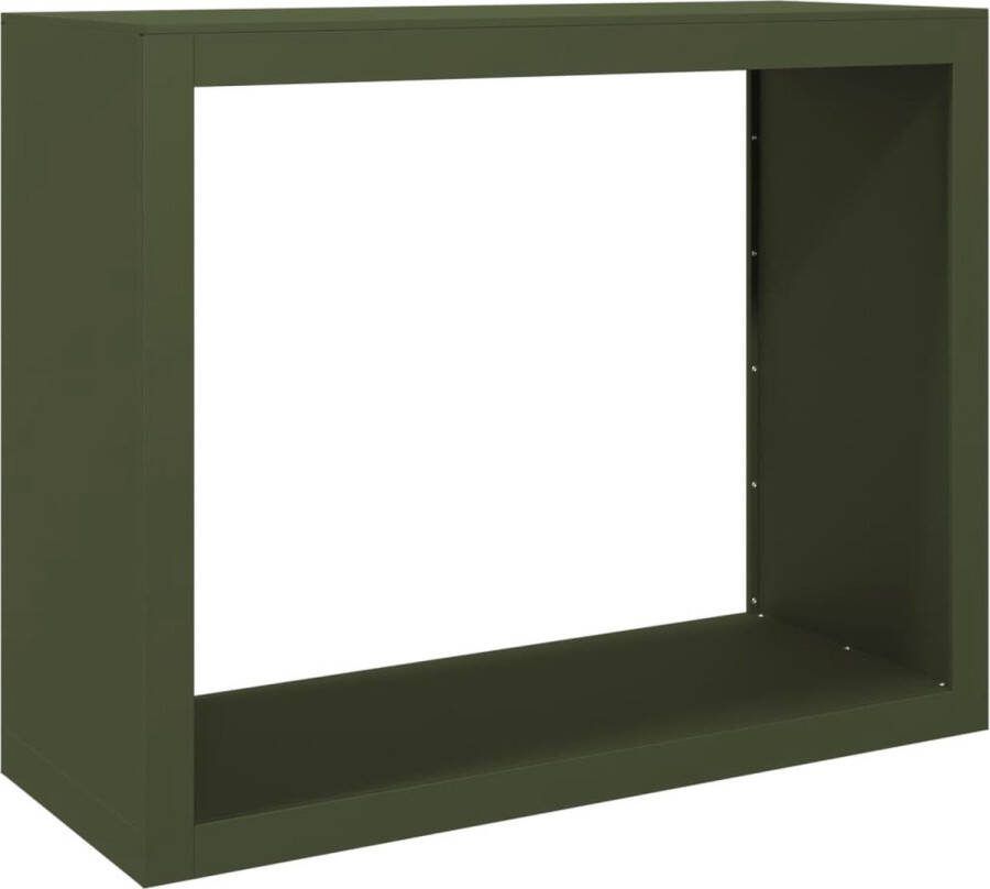 VidaXL Haardhoutrek 100x40x80 cm staal groen
