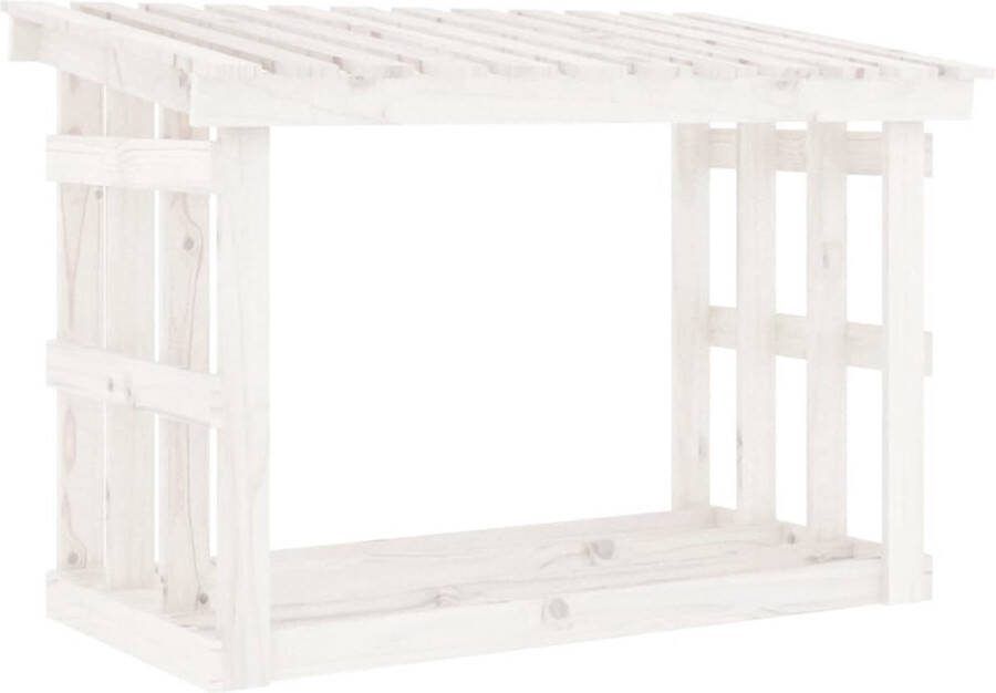 VidaXL -Haardhoutrek-108x64 5x77-cm-massief-grenenhout-wit