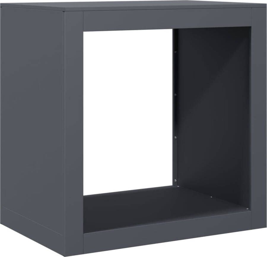 VidaXL Haardhoutrek 60x40x60 cm staal antracietkleurig