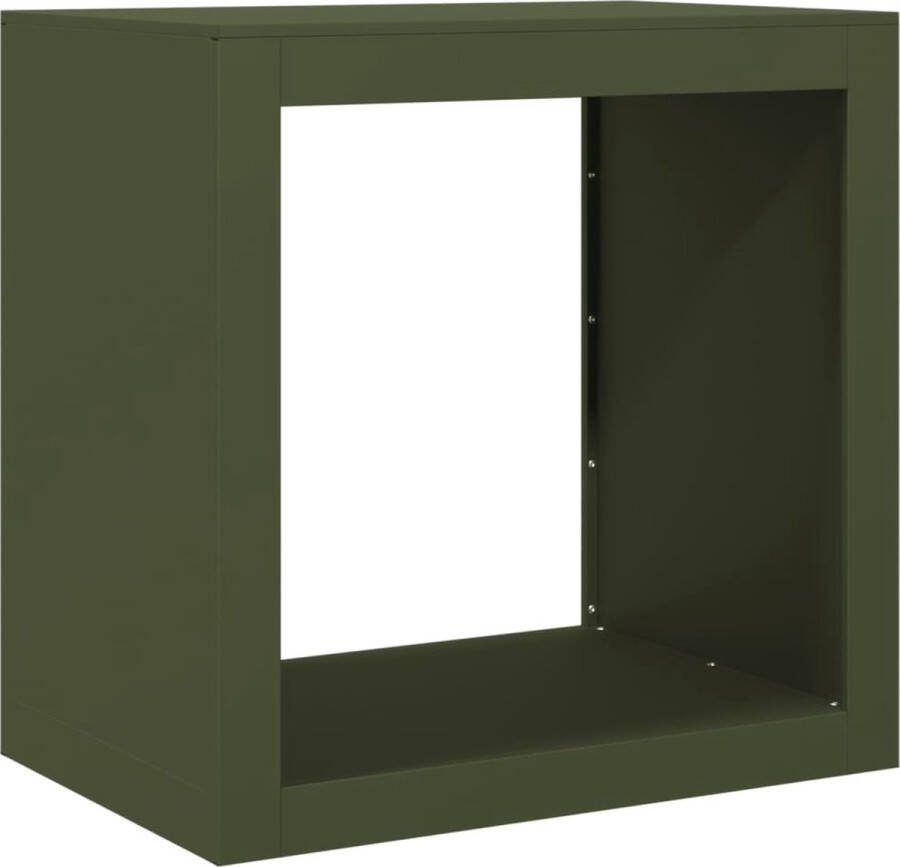 VidaXL Haardhoutrek 60x40x60 cm staal groen