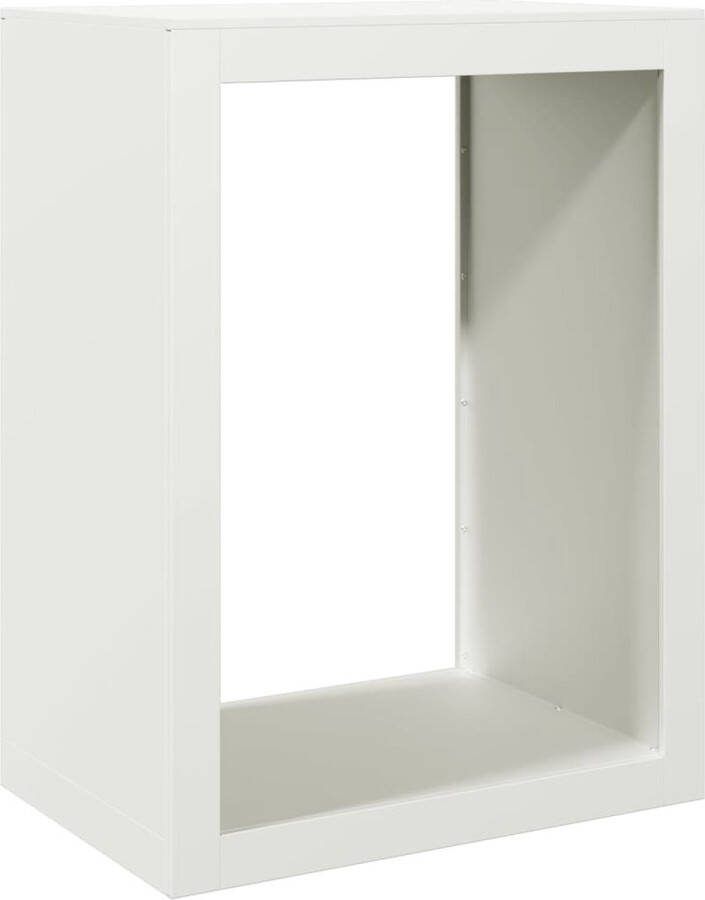 VidaXL Haardhoutrek 60x40x80 cm staal wit