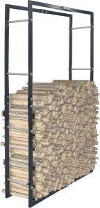 VidaXL Haardhoutrek 80x25x150 Cm Staal Zwart