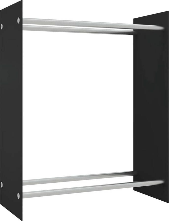 VidaXL -Haardhoutrek-80x35x100-cm-gehard-glas-zwart