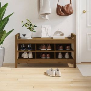 VidaXL Halbankje 110x40x60 cm massief grenenhout honingbruin