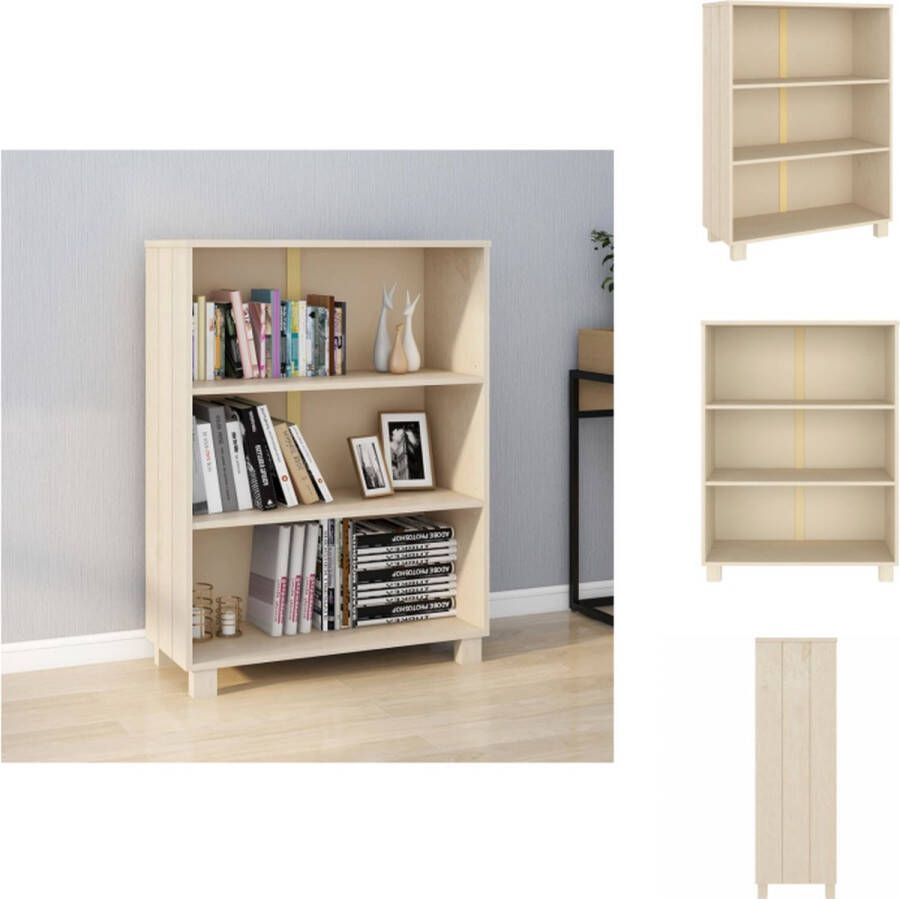 VidaXL HAMAR Boekenkast 85 x 35 x 112 cm massief grenenhout honingbruin Kast