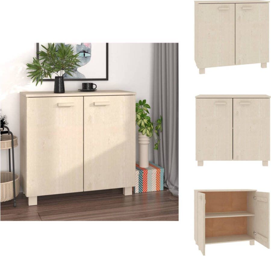 VidaXL HAMAR Dressoir 85 x 35 x 80 cm Massief grenenhout Honingbruin Keukenkast