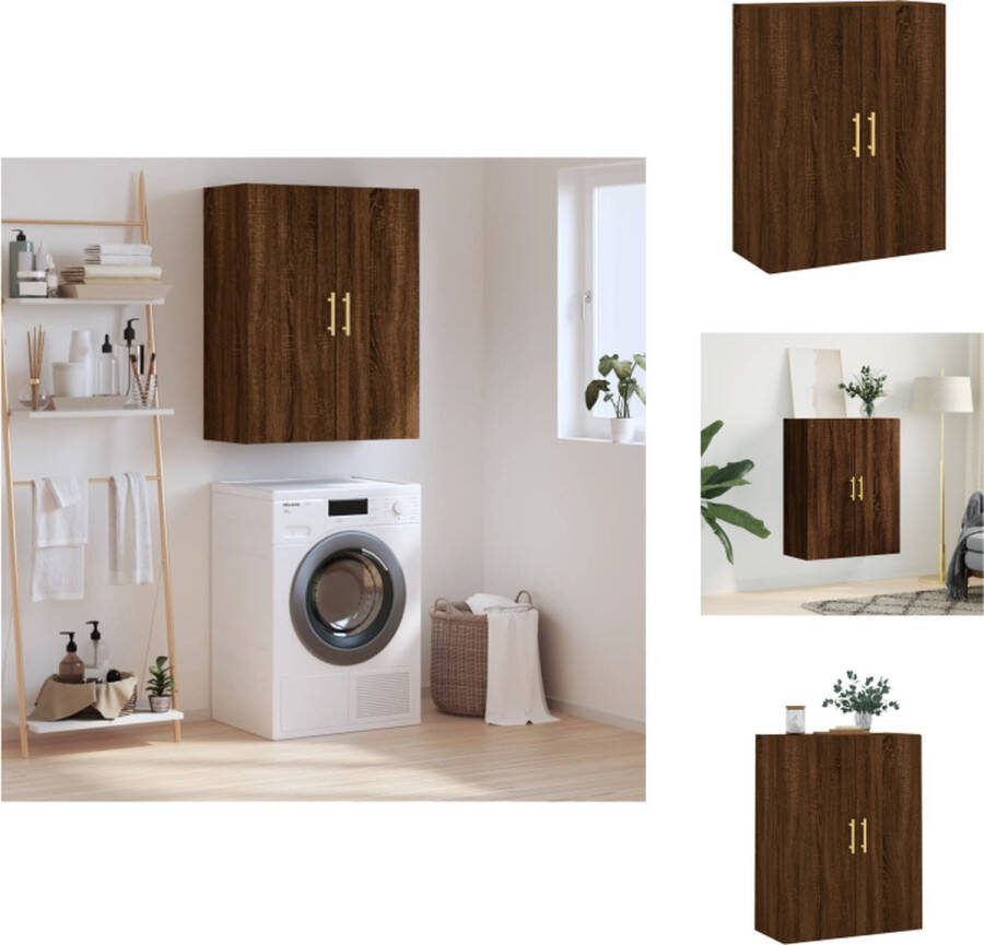 VidaXL Hangkast Bruineiken 69.5x34x90cm Wandgemonteerde opbergkast Keukenkast